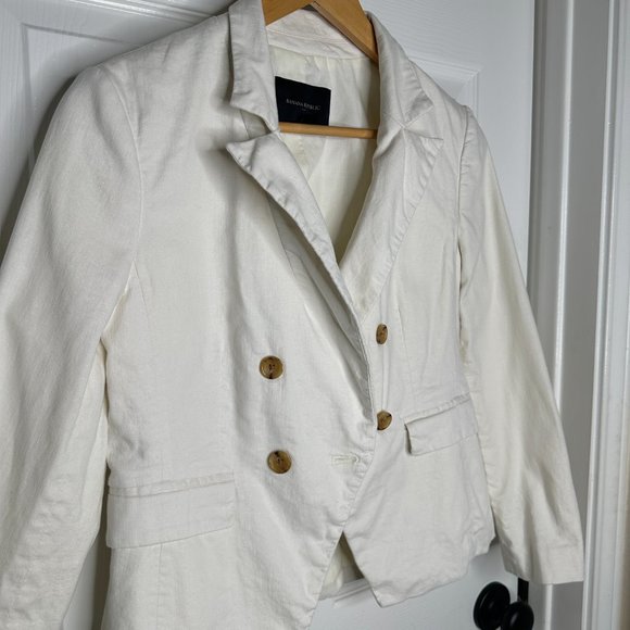 WOMEN'S BANANA REPUBLIC CREAM BLAZER US SIZE SMALL PETITE - Picture 3 of 11